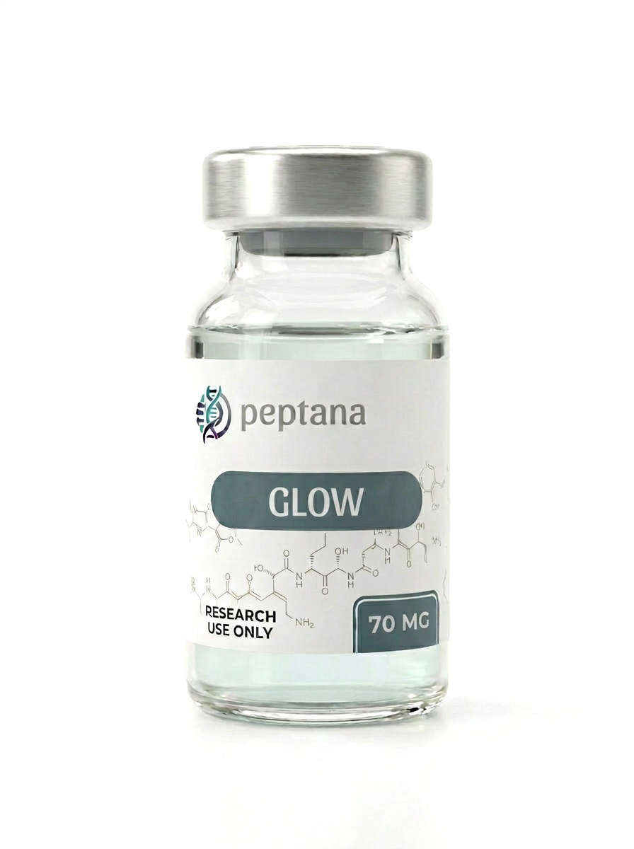 GLOW 70 mg research peptide vial